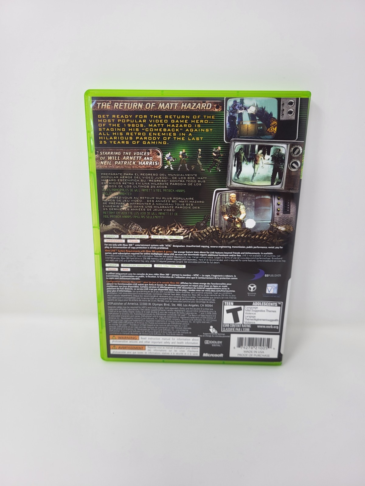 Eat Lead: The Return of Matt Hazard (Xbox 360) Rare – NO Manual – FREE SHIP!