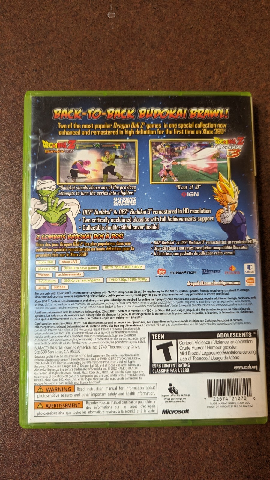 Dragon Ball Z: Budokai HD Collection -Xbox 360 (2012) – CIB TESTED