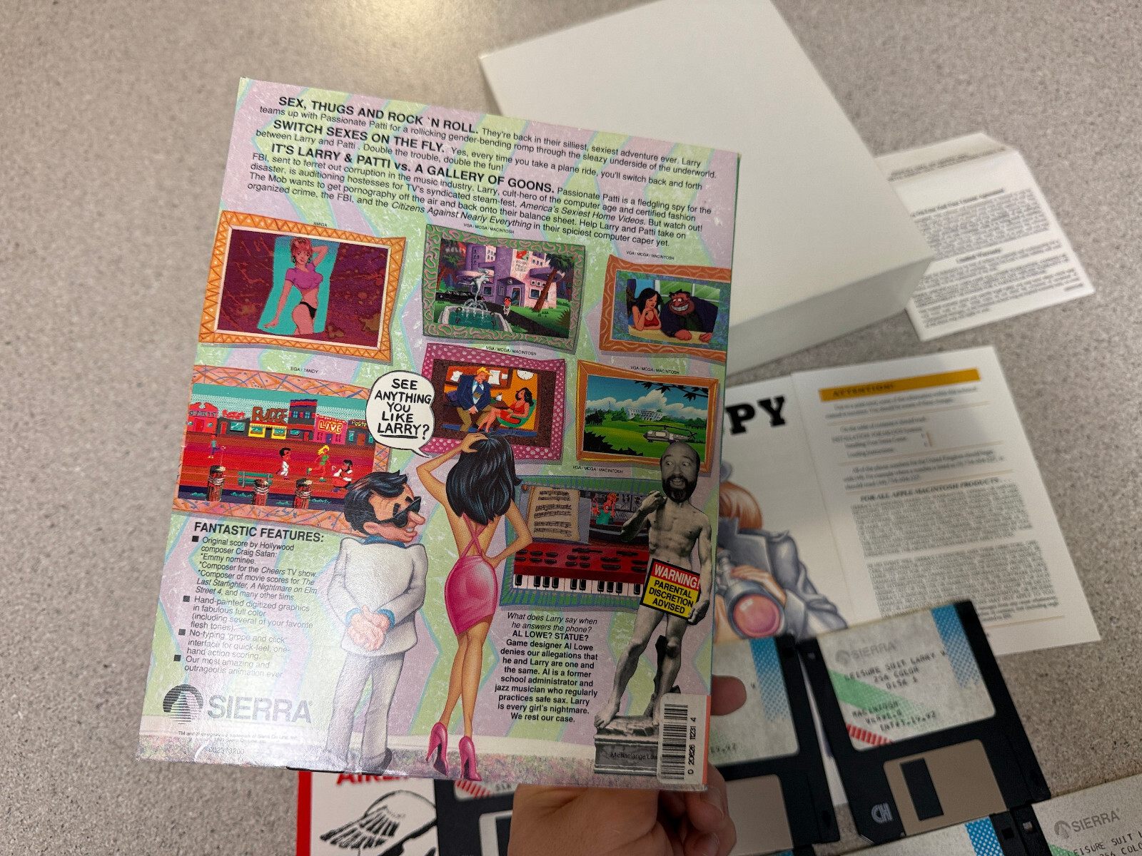 Leisure Suit Larry 5 Passionate Patti For Color Mac Macintosh Sierra Box. READ
