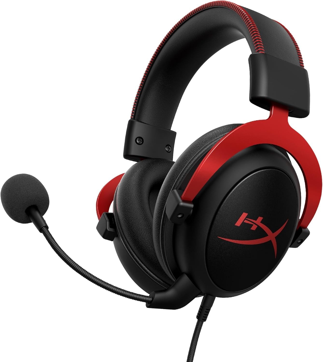 HyperX Cloud II Wired Gaming Headset Black/Red w/ Memory Foam & Leatherette READ
