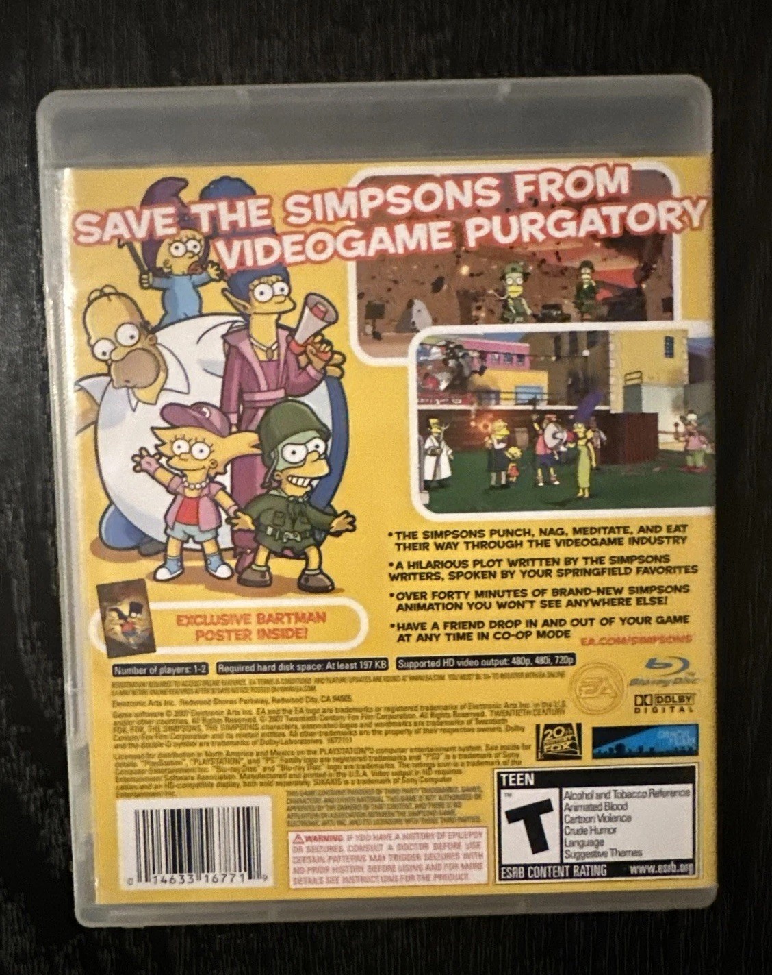 The Simpsons Game (PlayStation 3 PS3, 2007) – Complete w/ Manual – TESTED