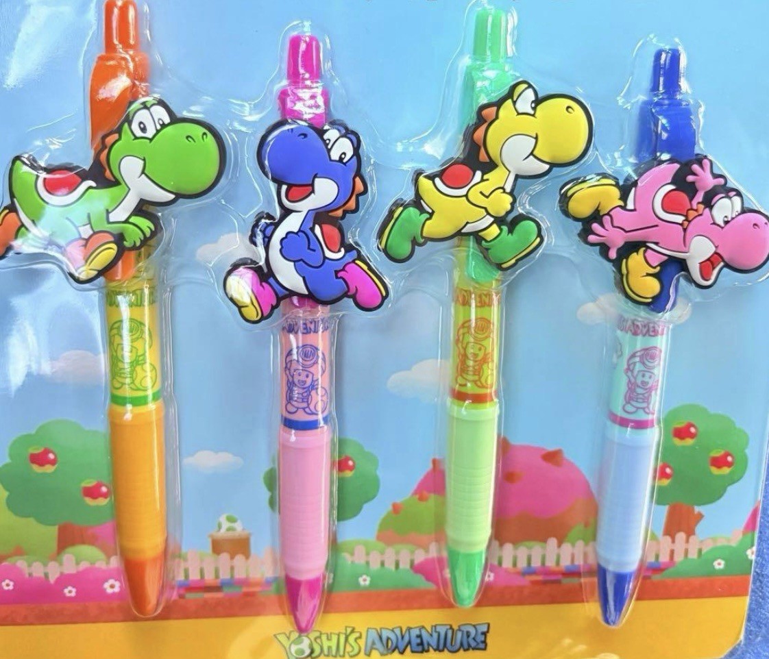 USJ Yoshi Ballpoint Pen Set 4pcs Super Nintendo World Super Mario Exclusive