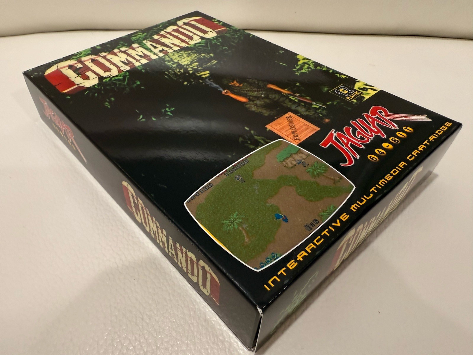 Atari Jaguar Commando Black / Grey Cartridge Complete CIB Very Rare Game