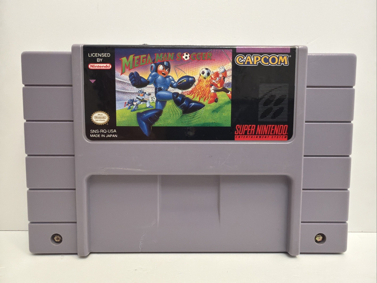 Mega Man Soccer Super Nintendo Game SNES Authentic Tested NICE!