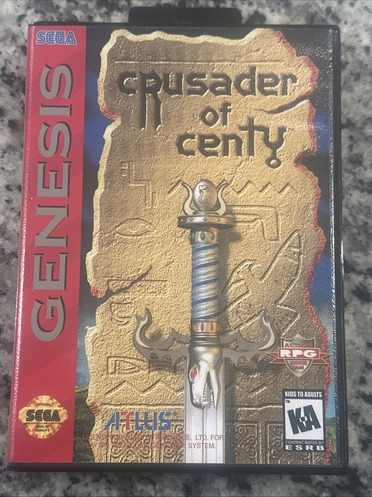 Crusader of Centy – 16 Bit Game Cartridge, Manual, and Case