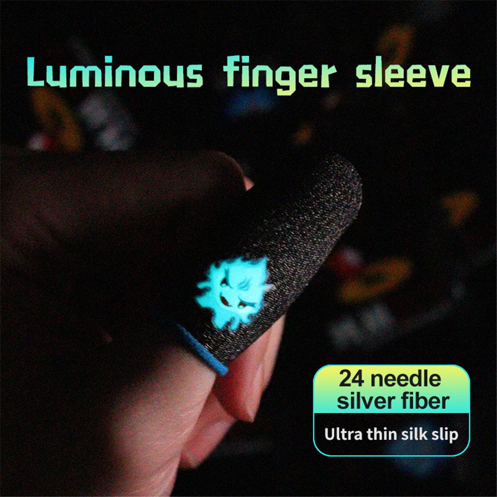 2pcs Mobile Finger Sleeve Sweatproof Screen Controller Touch Gloves for PUBG a