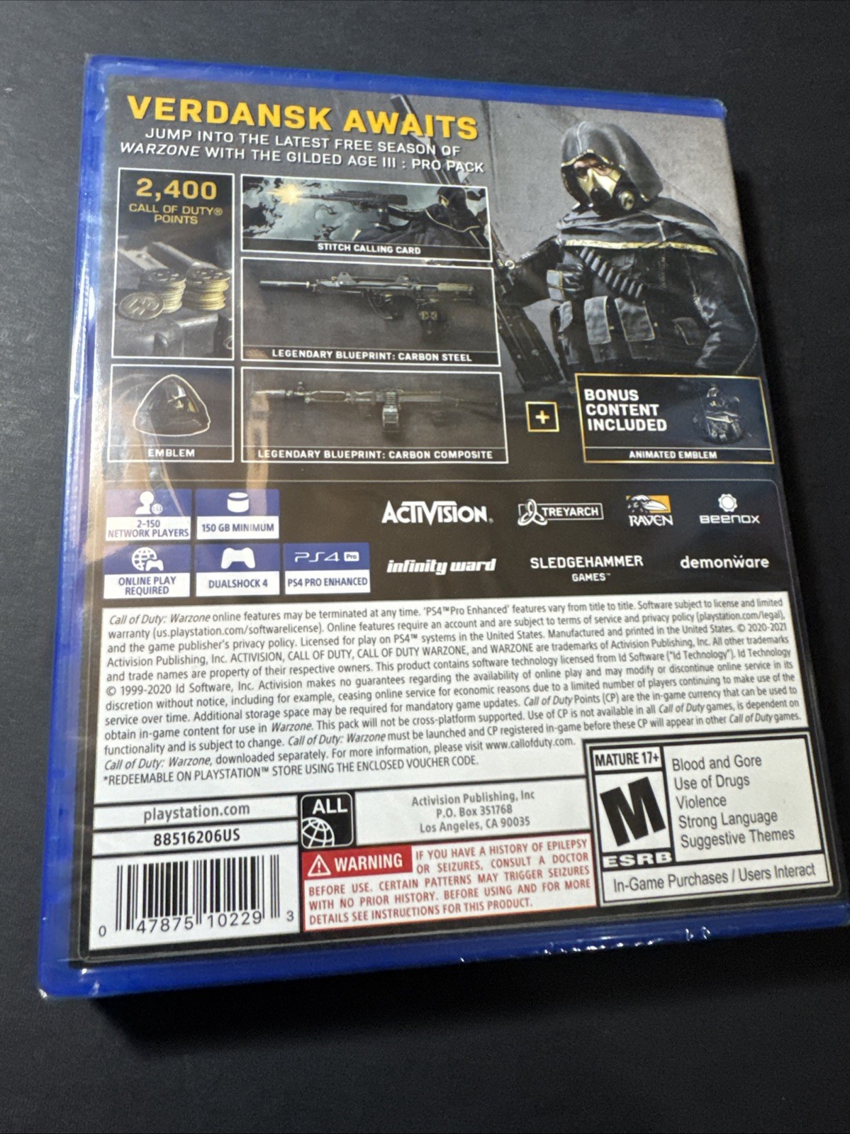 Call of Duty Warzone Gilded Age III Pro Pack PS4 – Case+Art, No Disc