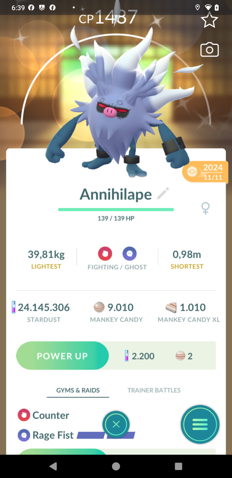 Shiny Annihilape CP under 1500 – Rage Fist