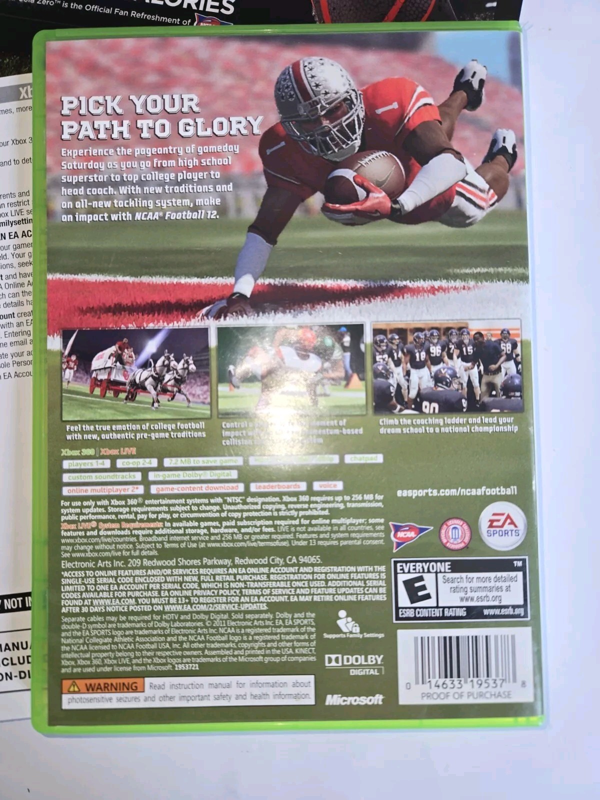 NCAA Football 12 Xbox 360 2012 Complete