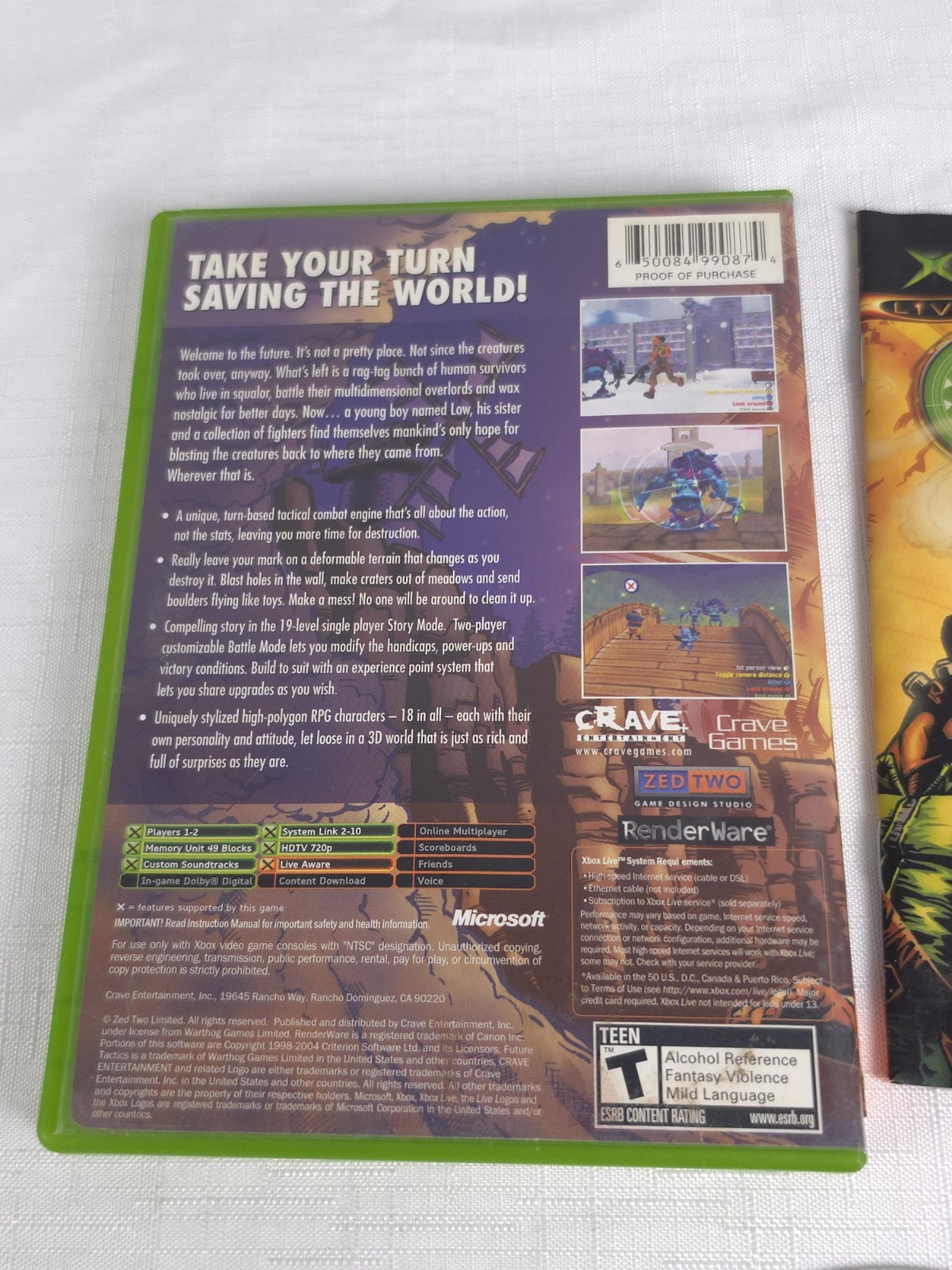 Future Tactics: The Uprising (Microsoft Xbox, 2004) Complete CIB Tested Working