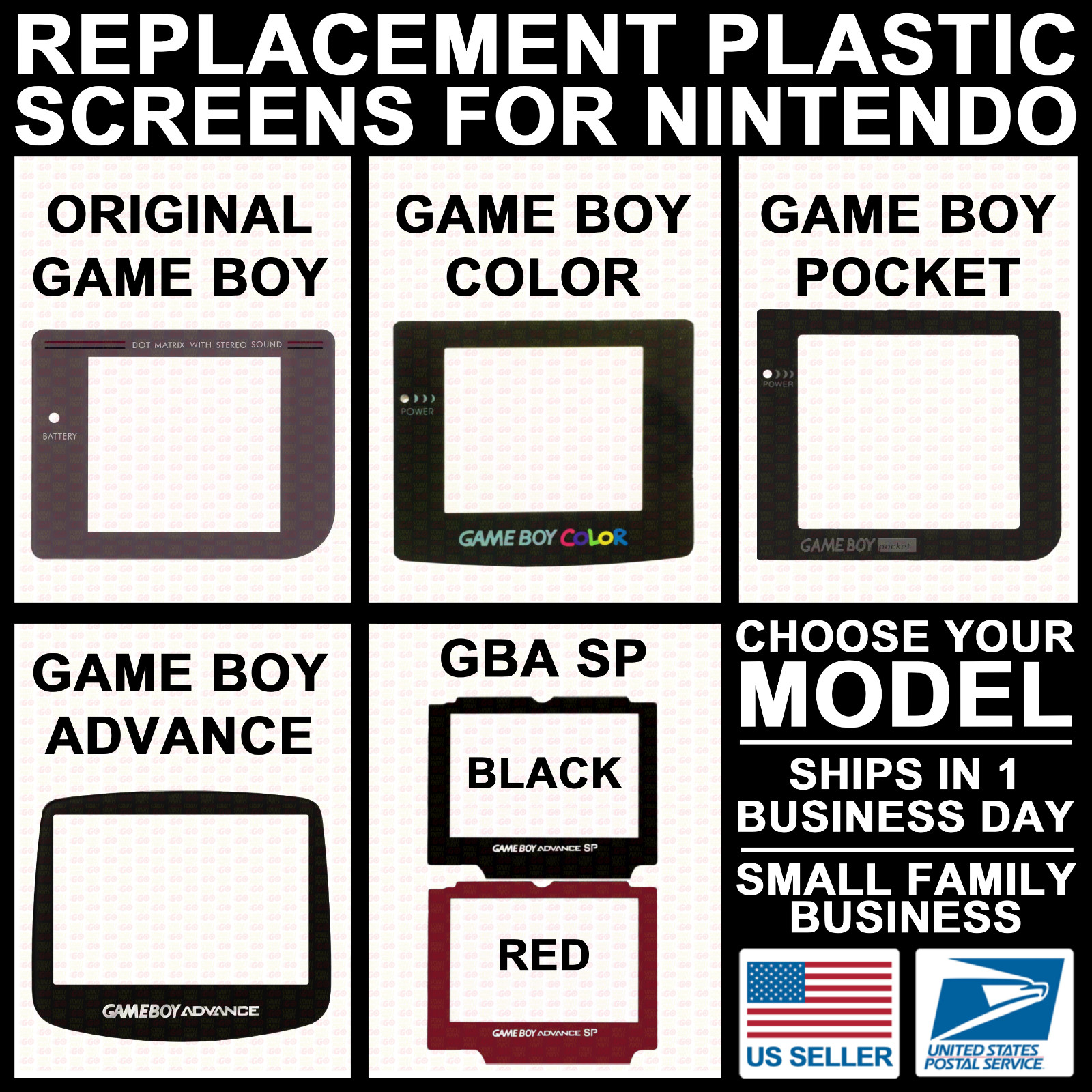 NEW Screen Lens for Nintendo Game Boy/DMG/Color/Advance/Pocket/GB/GBC/GBP/GBA/SP
