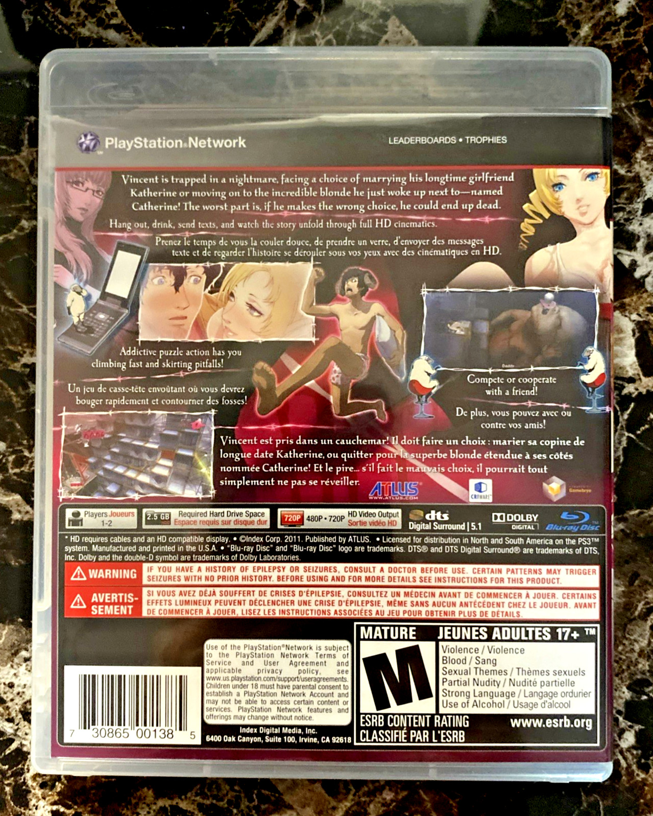 Catherine – No Game – Original Game Case & Manual Only – Sony PlayStation 3