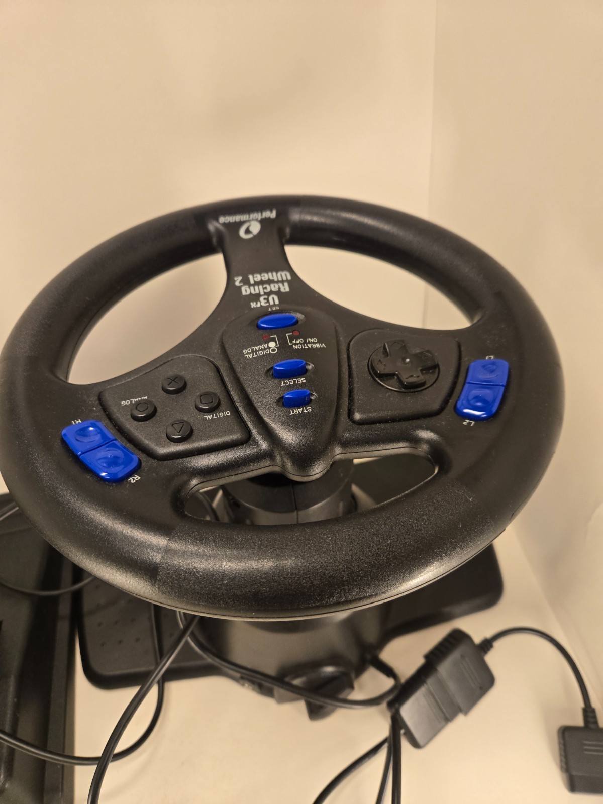 Performance V3FX Racing Wheel 2 w/Foot Pedal for Playstation 2 (PS2) Used