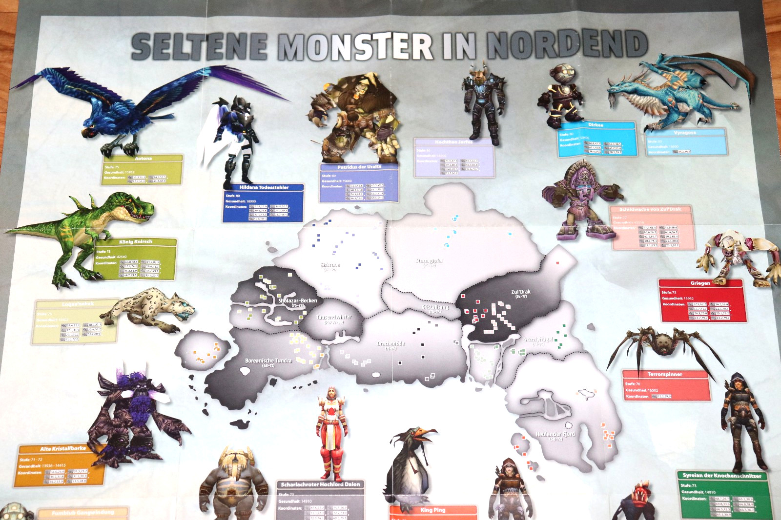World of Warcraft Blizzard Rare Map / Poster 67x64cm