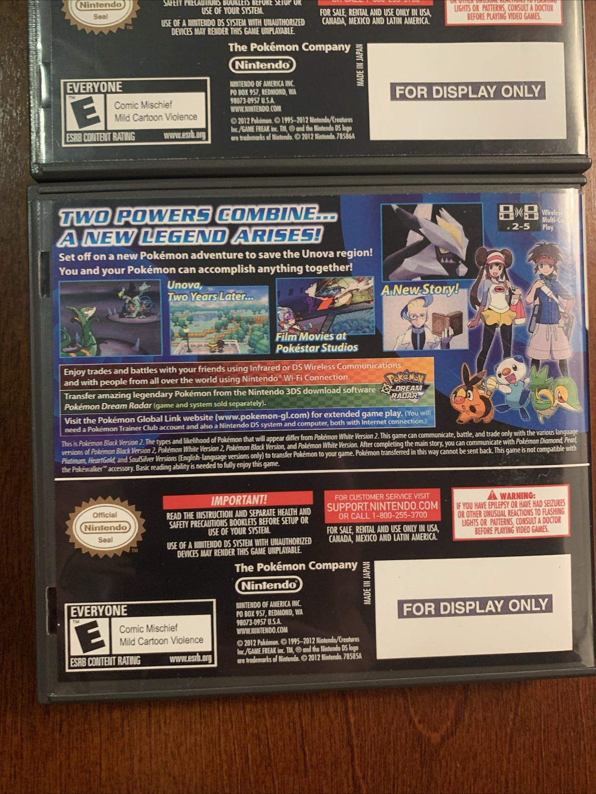 Pokemon White 2 + Black 2 Nintendo DS Replacement Cases Only NO GAMES – Bundle