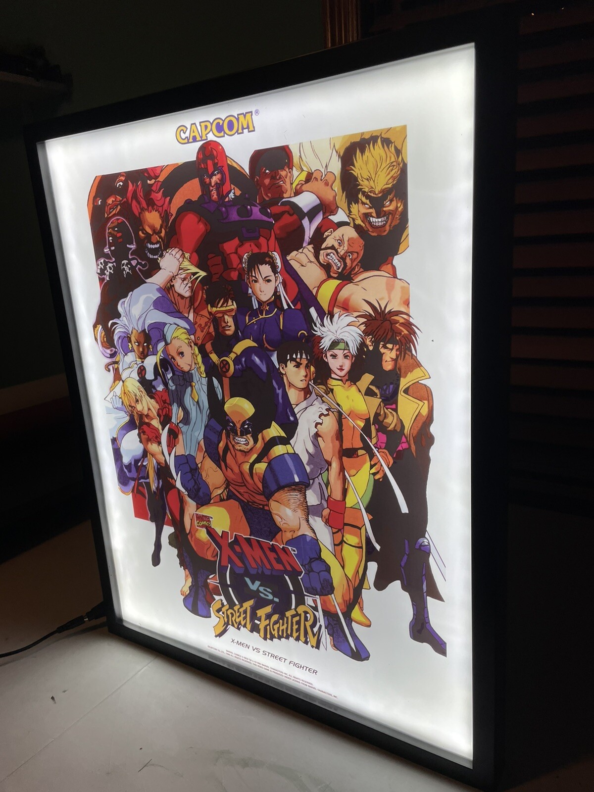 X-men Vs Street Fighter Backlit Sign Poster Wall Light Arcade CApcom Cps2 16×20