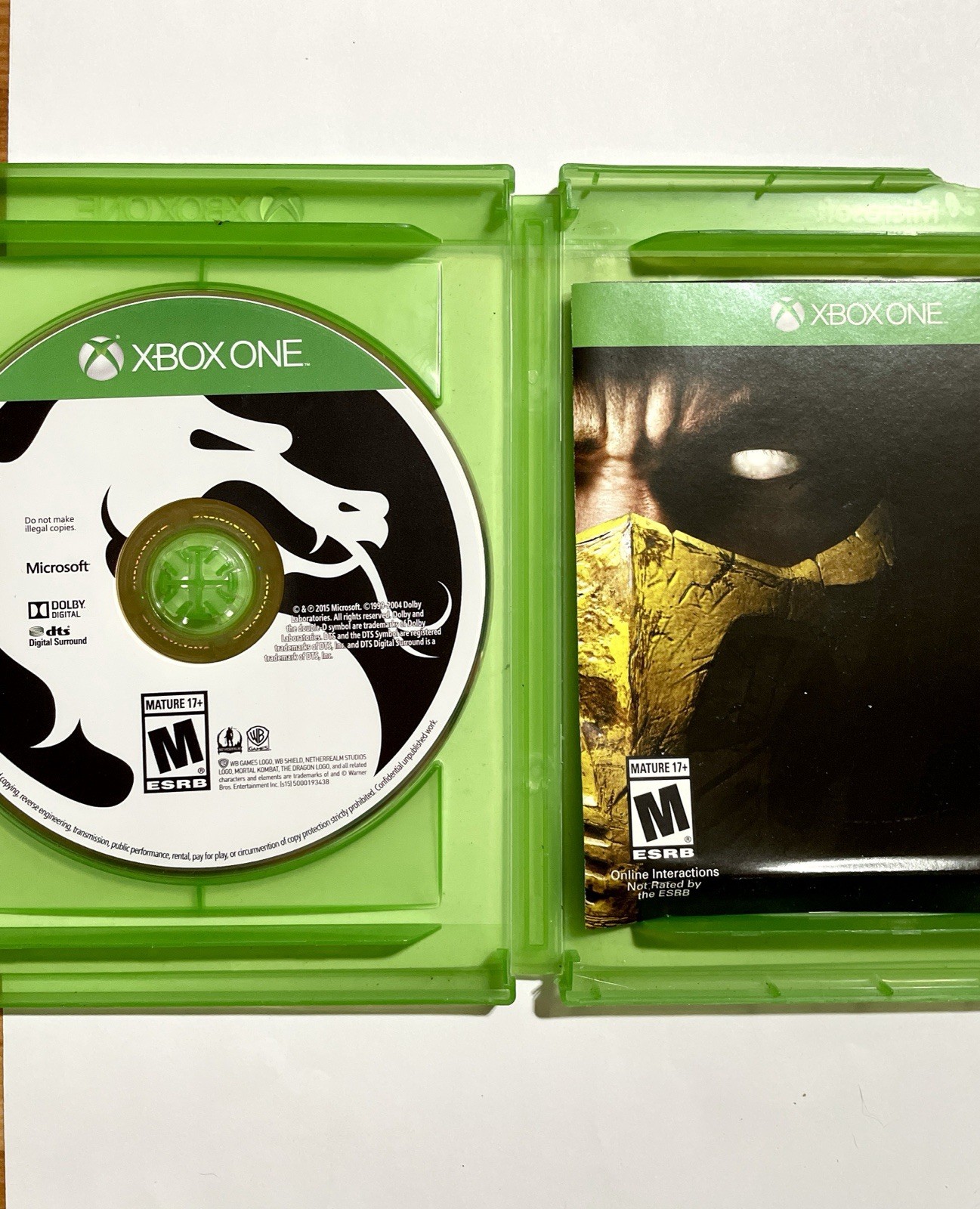 Mortal Kombat X Microsoft Xbox One Scorpion Sub-Zero Complete W/ Manual