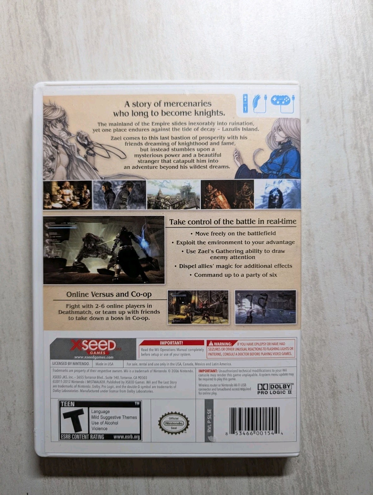The Last Story NO ARTBOOK OR SOUNDTRACK Nintendo Wii US vers