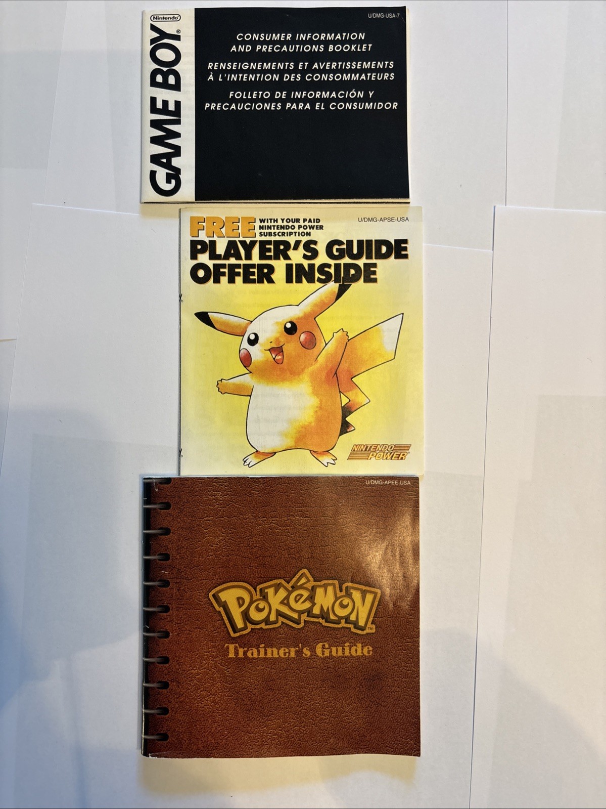 Pokemon RED BLUE YELLOW Authentic Complete in Box CIB Nintendo GAMEBOY