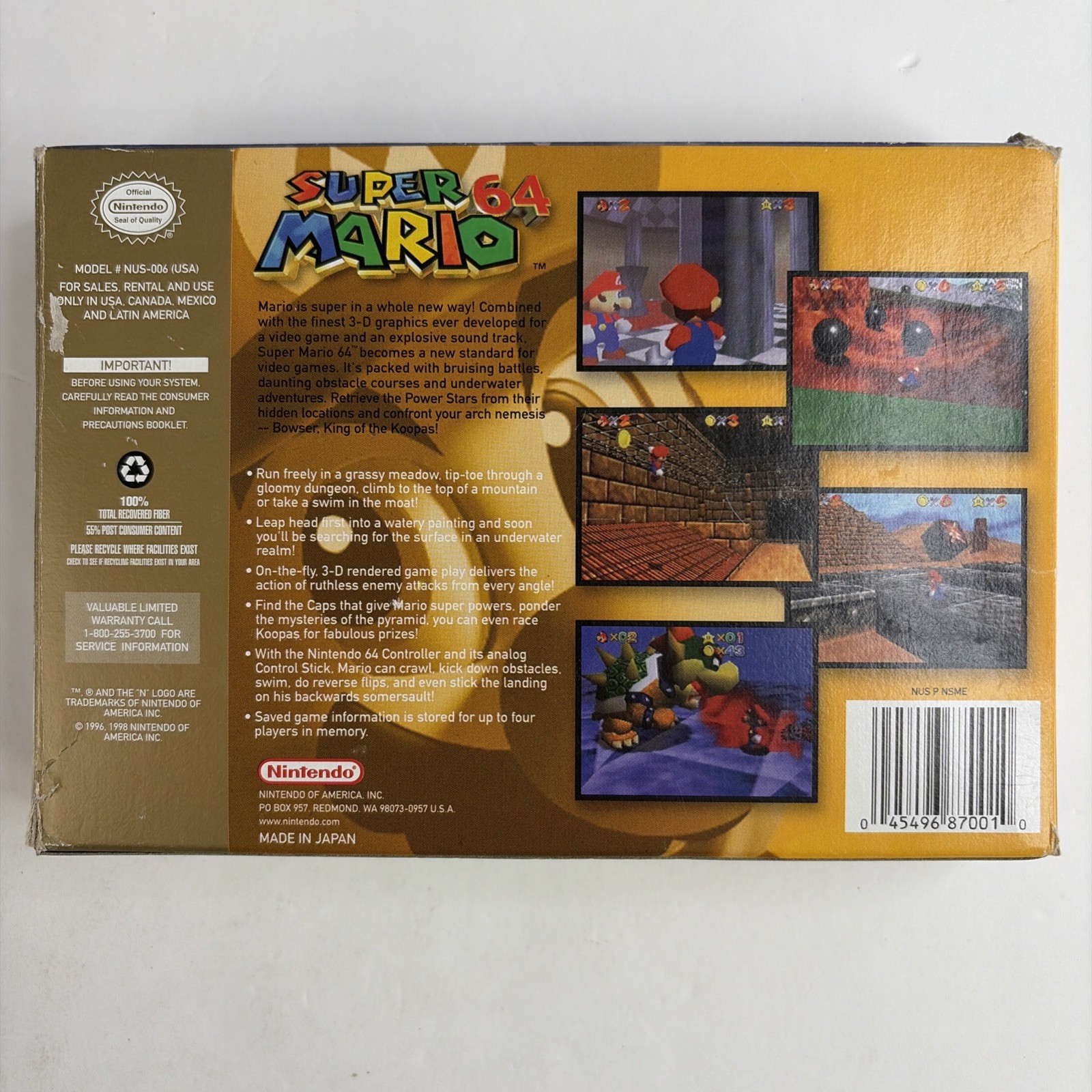Super Mario 64 Nintendo 64 N64 In Original Box Authentic Tested