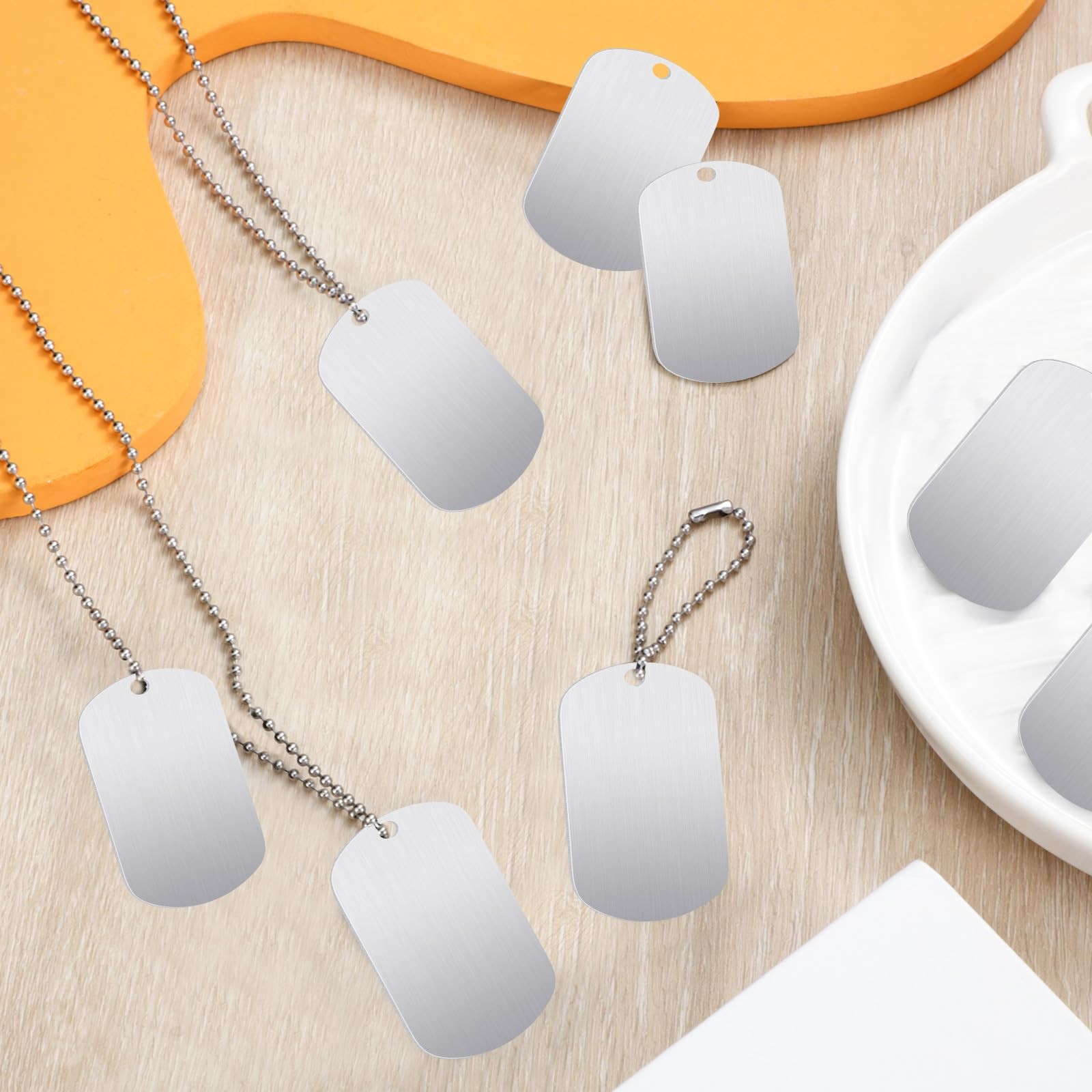Romooa 20 Pieces Military Dog Tags Set Including 10 Cute Style, Silver