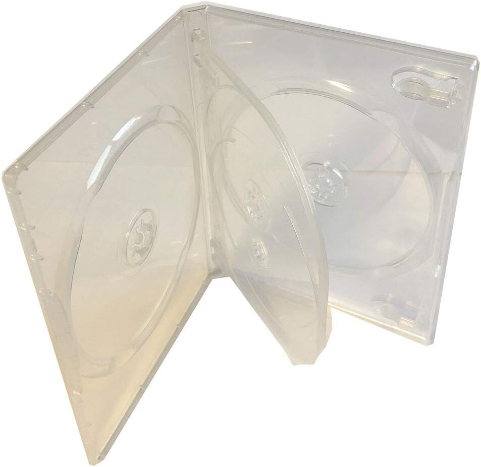 2PC Clear STANDARD 4-Disc DVD Cases 14MM (4 DVD) For Sony PlayStation 2 PS2