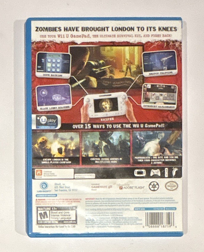 ZombiU for Nintendo Wii U 2012 Complete in Box with Manual