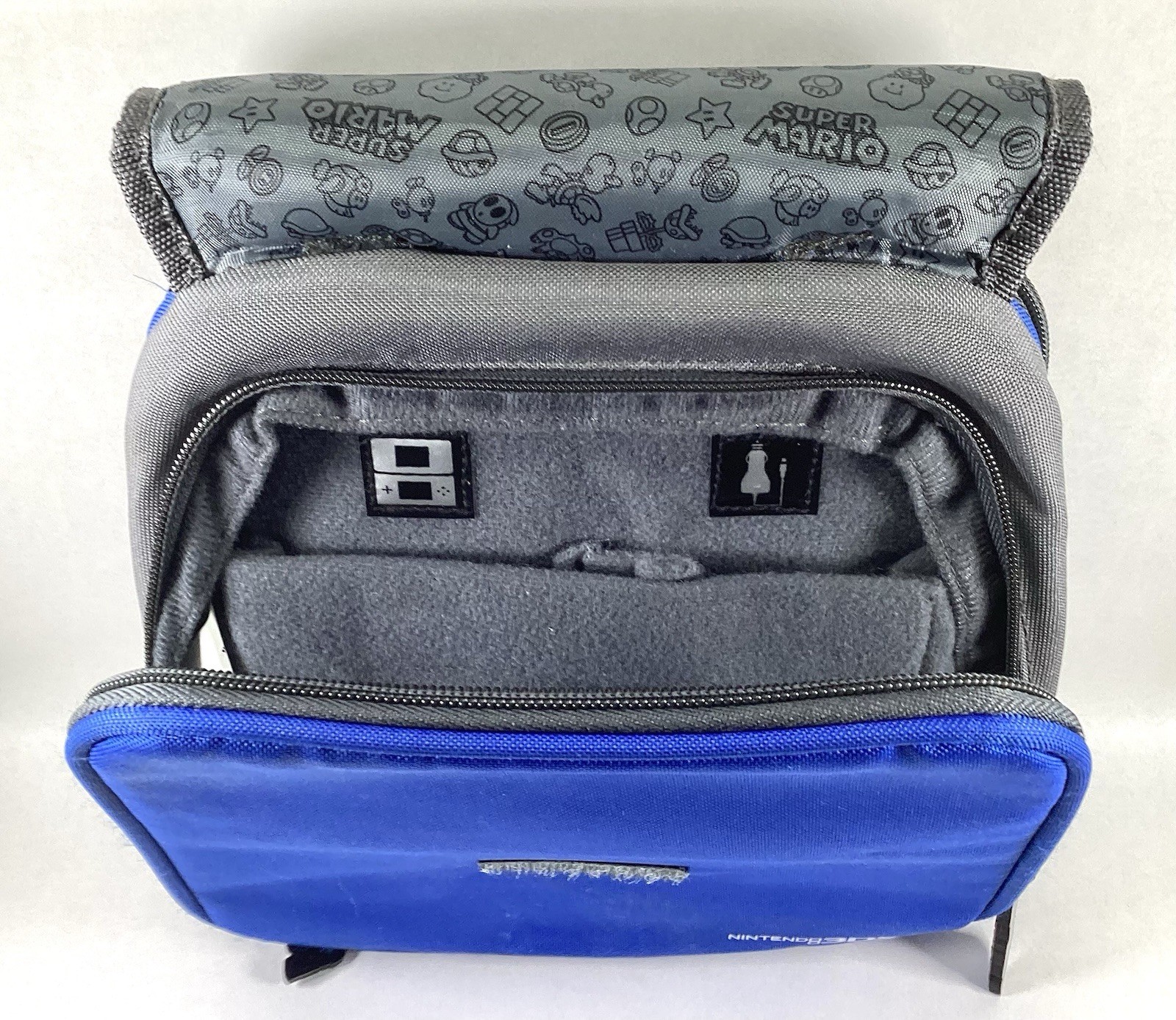 Nintendo Game Boy 3DS Super Mario Blue Travel Carry Case with Strap