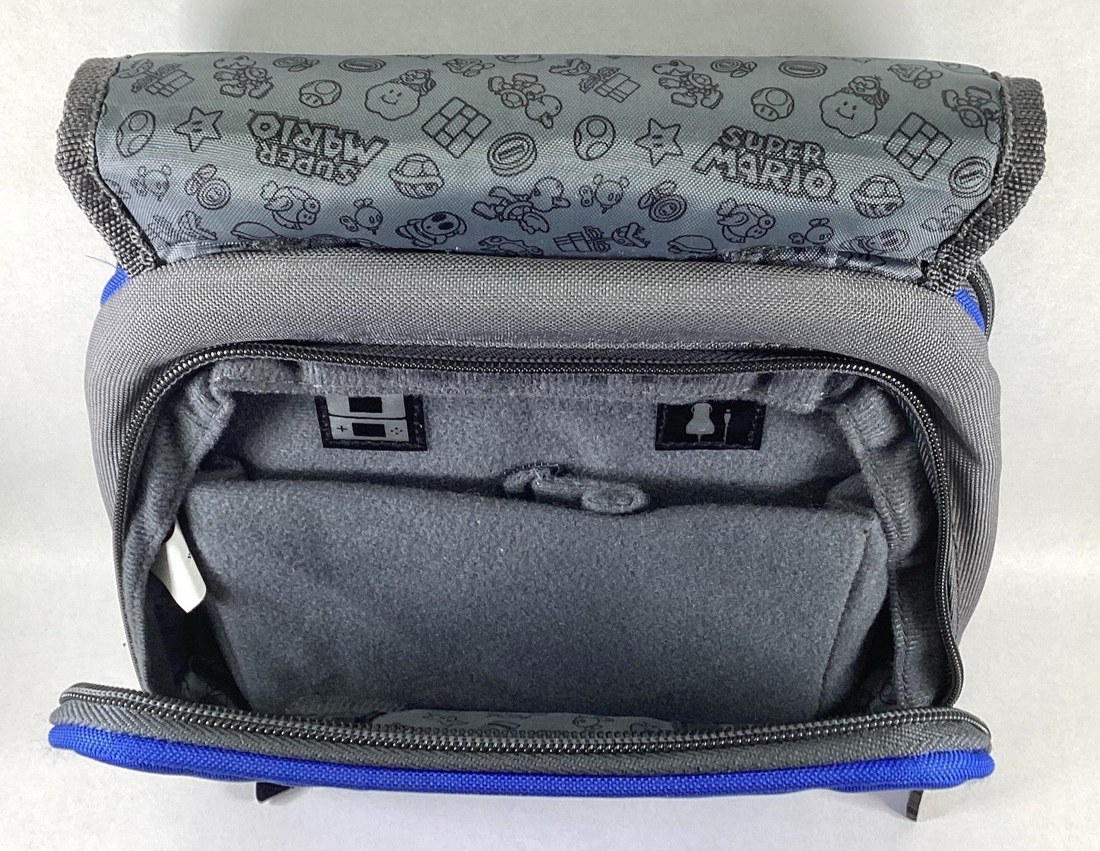 Nintendo Game Boy 3DS Super Mario Blue Travel Carry Case with Strap