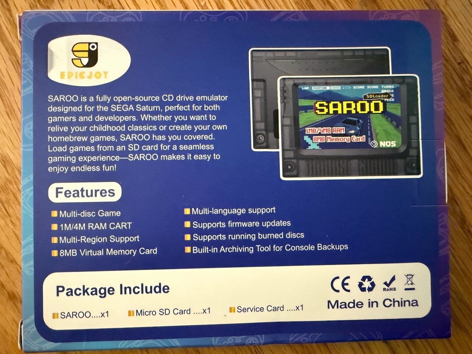 SAROO Optical Drive Emulator For Sega Saturn 1MB 4MB RAM Card Region Free Mod