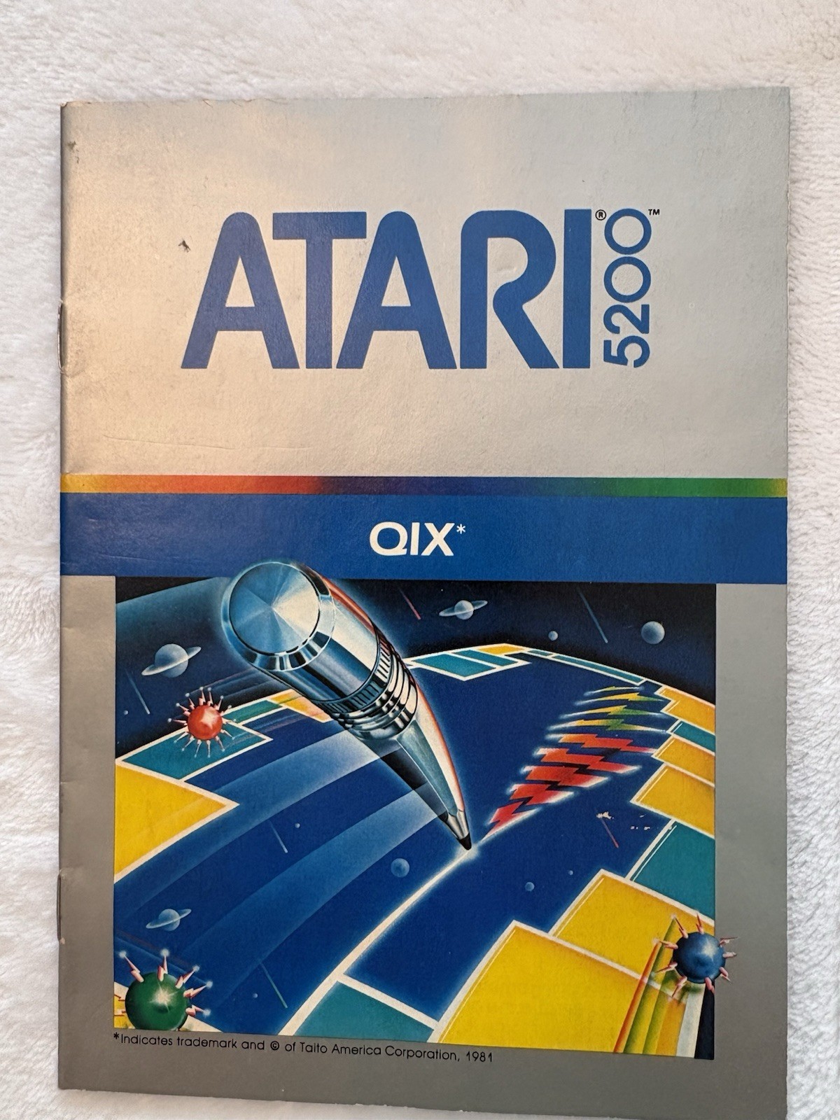 TESTED Qix Atari 5200 VGC 1982 W/Manual – Video