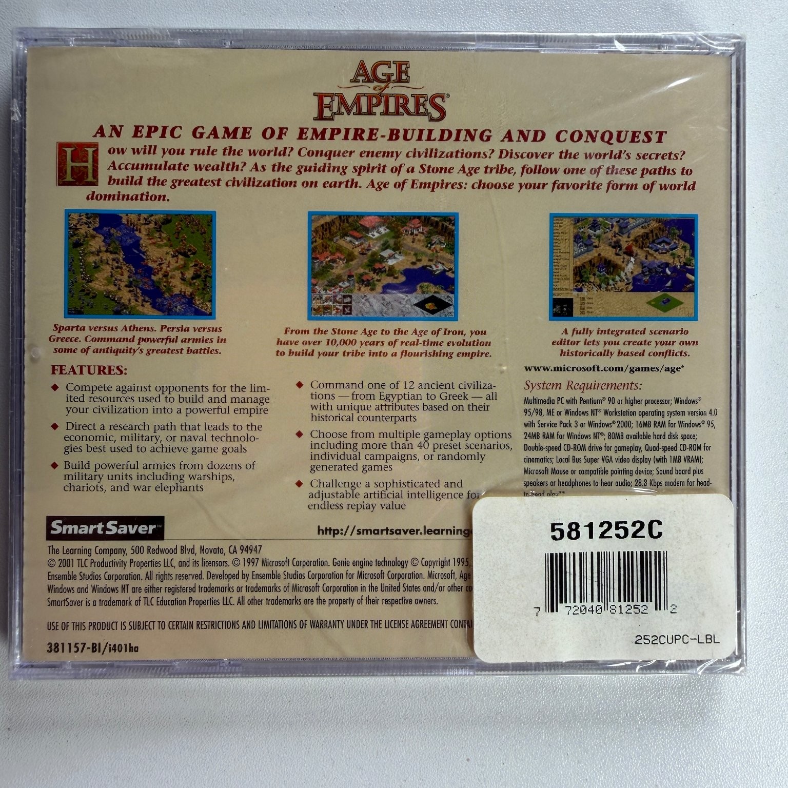 Age of Empires PC Windows 95/98/ME/2000 Video Game RTS Strategy