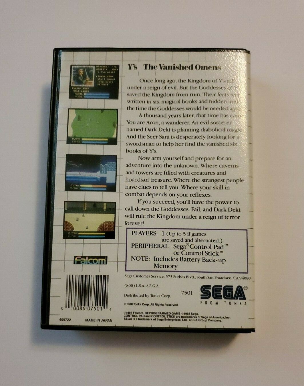 Ys: The Vanished Omens SMS (Sega Master System, 1988) COMPLETE CIB AUTHENTIC