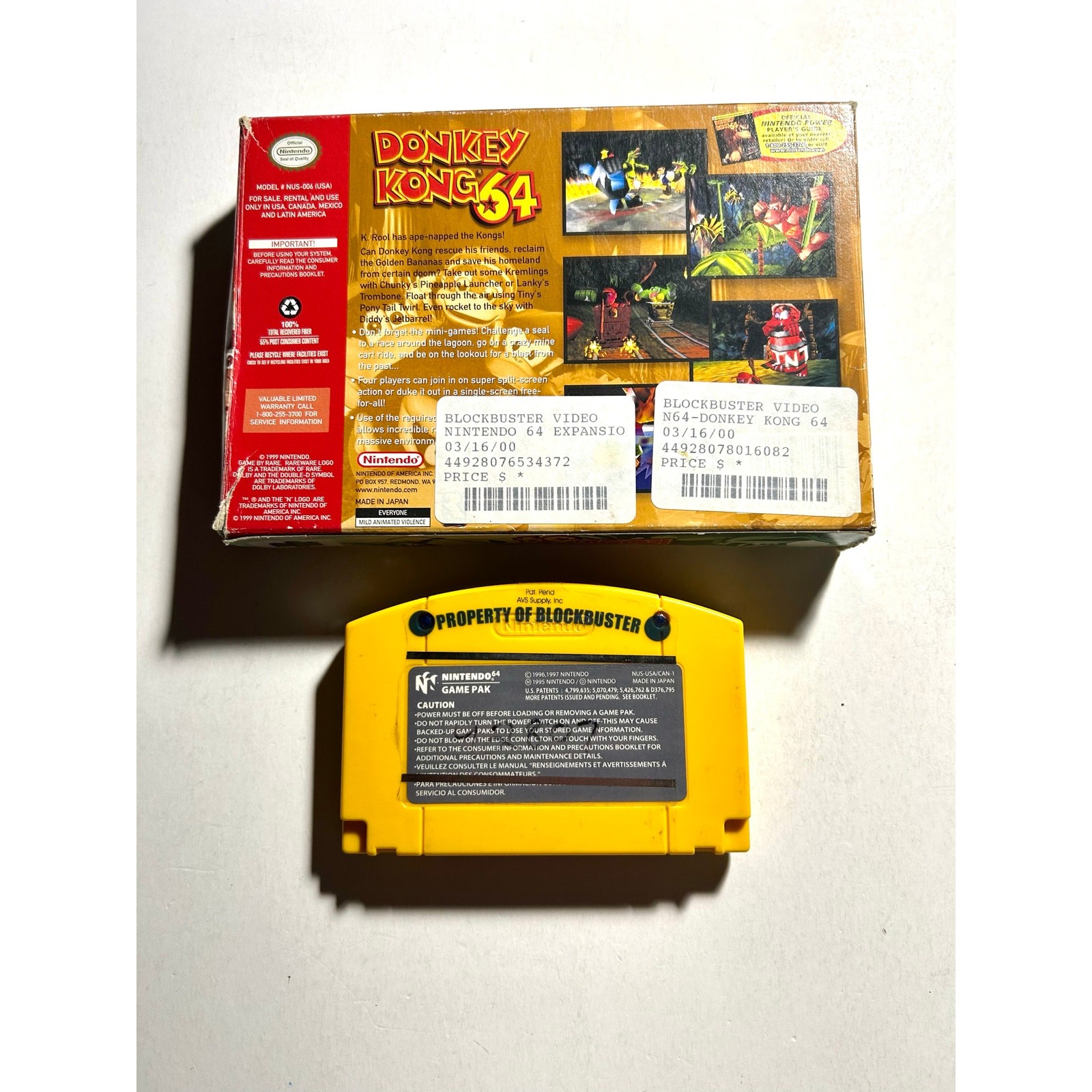 Donkey Kong 64 (Nintendo 64 N64)Works Authentic No Manual🔥