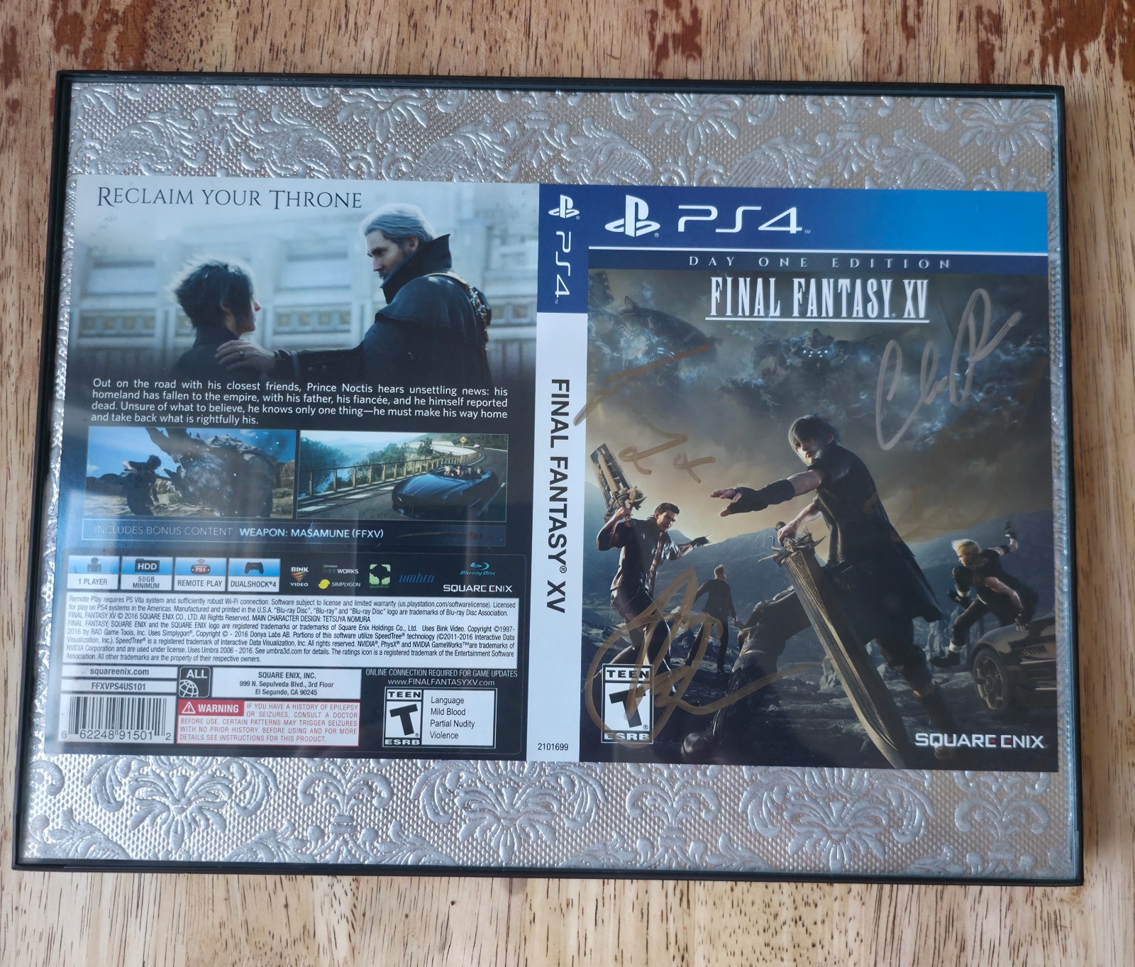 FINAL FANTASY 15 XV PS4 Sleeve GameStop Expo 2016 Signed by Cast (RARE)