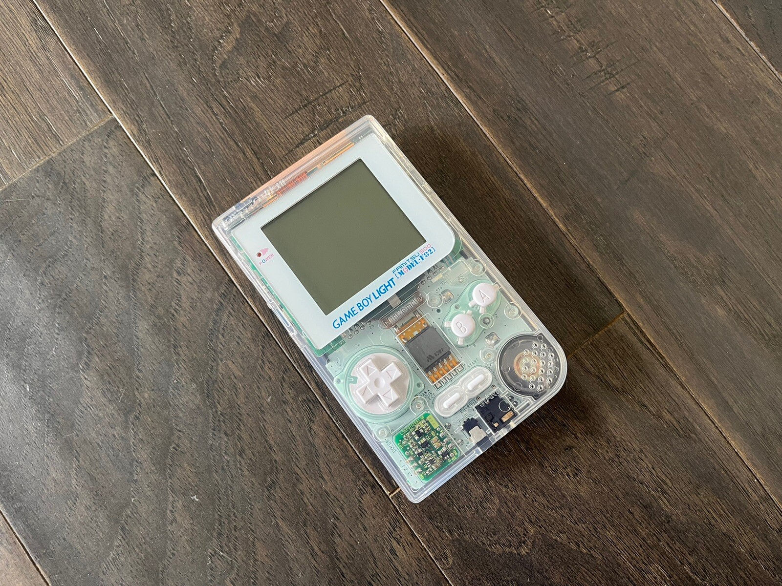 Nintendo Game Boy Light GBL – Clear White W/ New Shell & Glass Lens **Famitsu