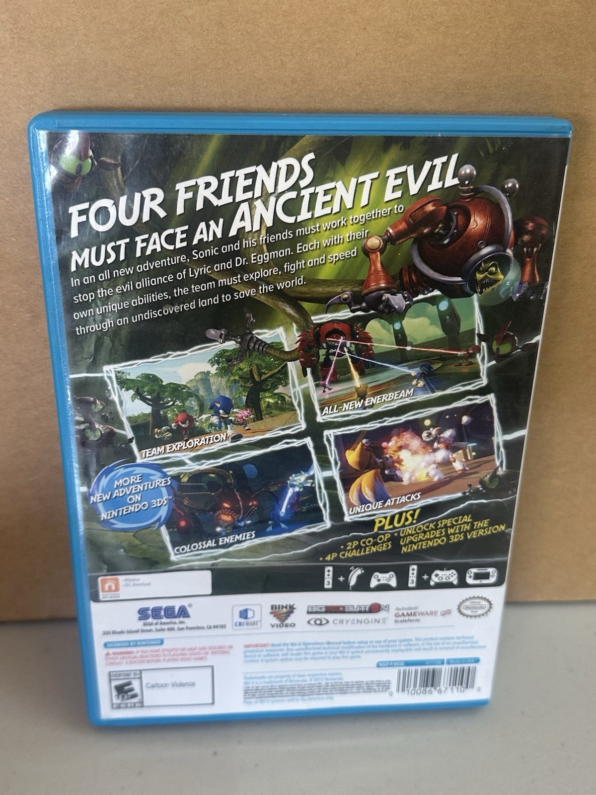 TESTED Sonic Boom Rise of Lyric (Nintendo Wii U, 2014) Complete W/ Manual CIB