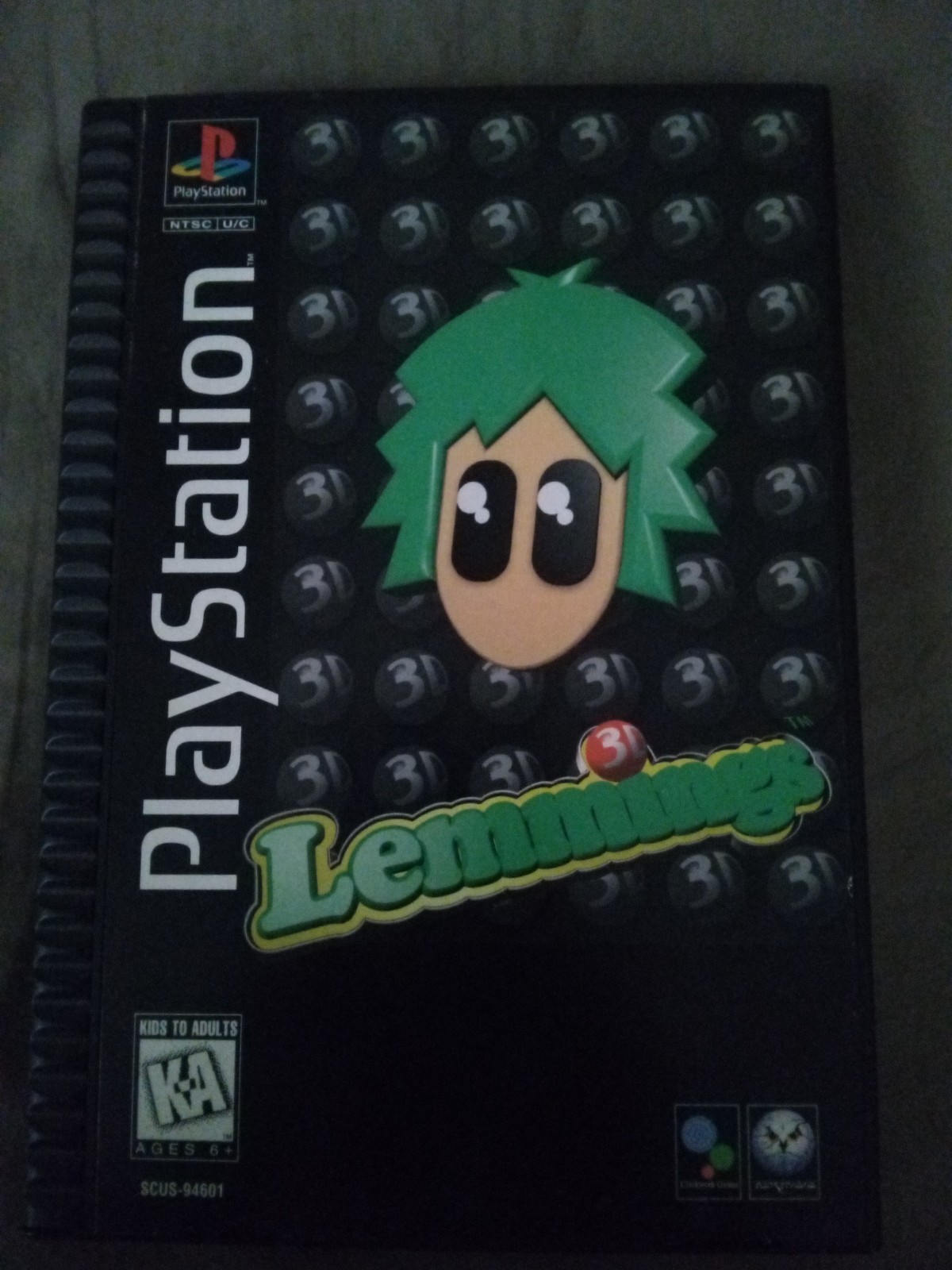 Lemmings 3D for Sony PlayStation 1 PS1 1995 Complete Long Box w/ Manual