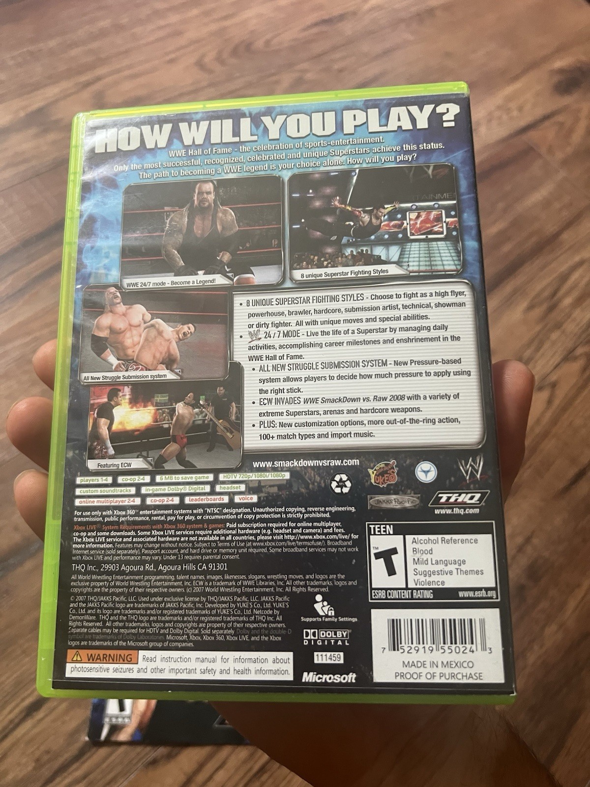 WWE SmackDown vs. Raw 2008 Featuring ECW Microsoft Xbox 360 (2007)