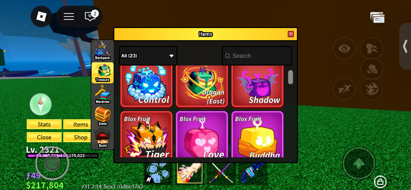 blox fruits dragon fruit plus control shadow tiger love and Buddha