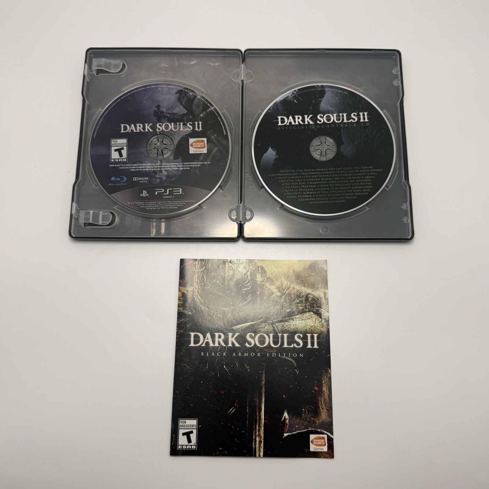 Dark Souls II: Black Armor Edition (PS3, 2014) Complete Steelbook + Soundtrack