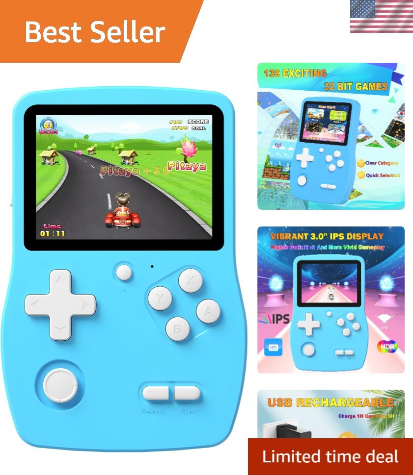 Fun & Educational 32-Bit Game Player: 139 Retro Games, Ideal Gift for Kids
