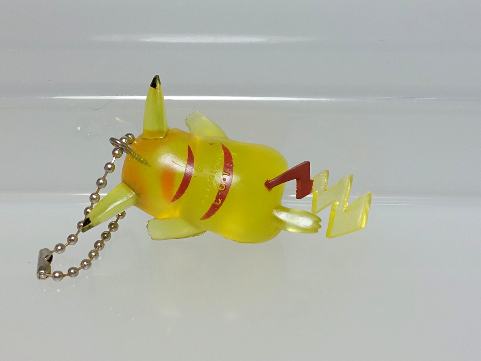 Pikachu (Clear) Pokemon Mascot Keychain Figure Furuta Kaiyodo 1997 M05 2.4in