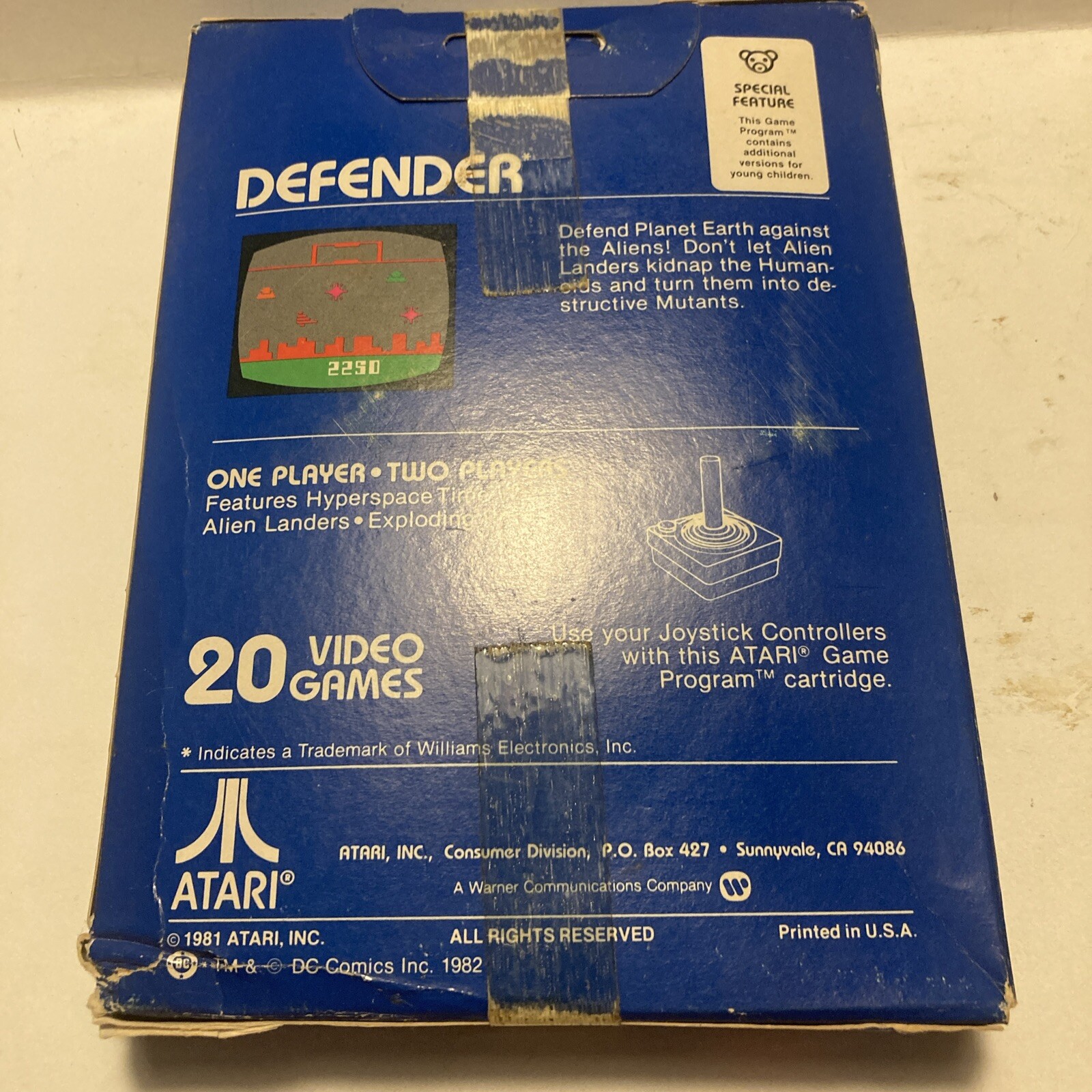 Vintage Atari Defender Video Game CX2609 With 1st Ed. Comic Book