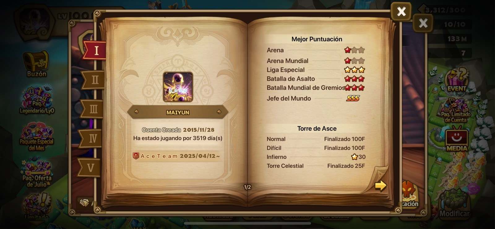 Summoners War ▪️5LD VIP SUPER SPEED ASIA SERVER ▪️Ongyouki Celia Zenisek Thebae
