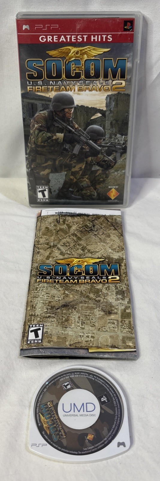 SOCOM US Navy Seals Fireteam Bravo 2 CIB W/ Manual – Tested – PSP