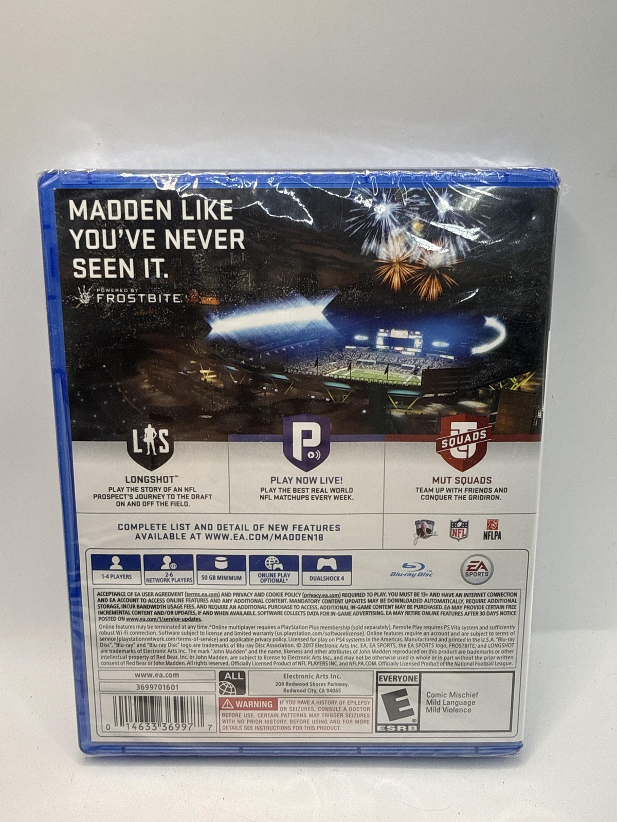 SEALED Madden NFL 18 Sony PS4 Game E Everyone 2017 EA Sports Football Simulation