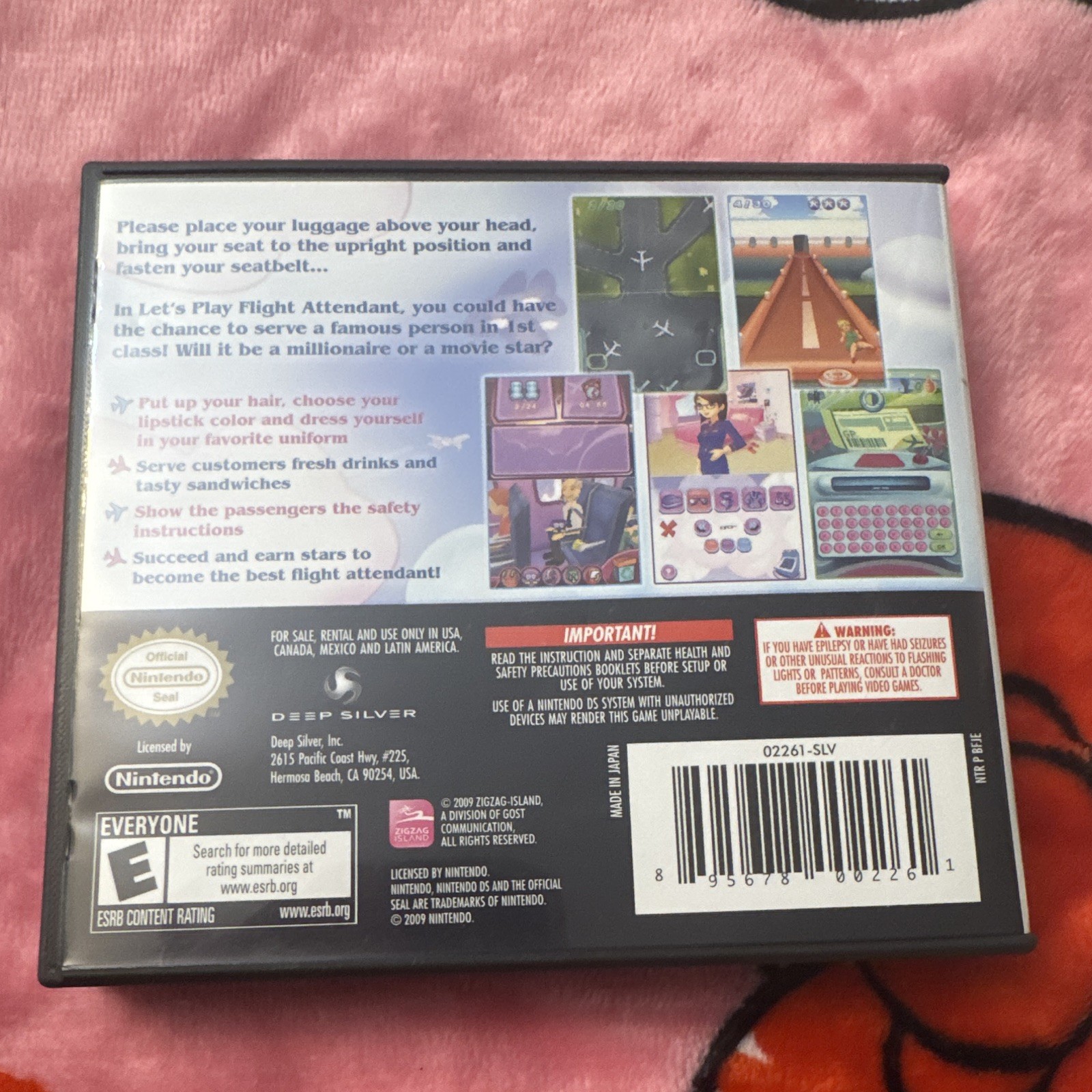 Let’s Play Flight Attendant Nintendo DS Manual Included