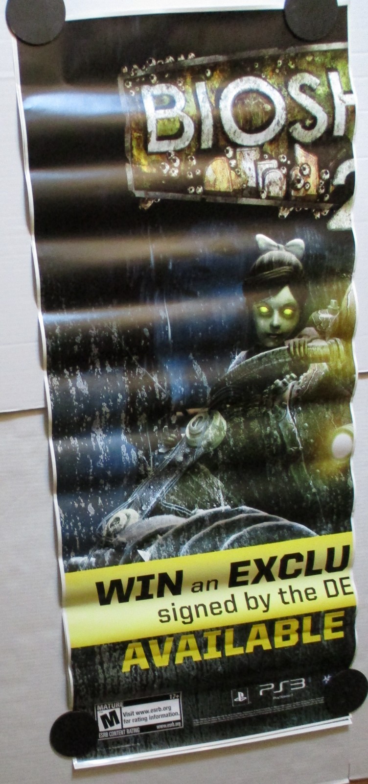 Bioshock 2 Hollywood Video Store 56×48″ 2-Piece Window Sticker Poster 2010 PS3