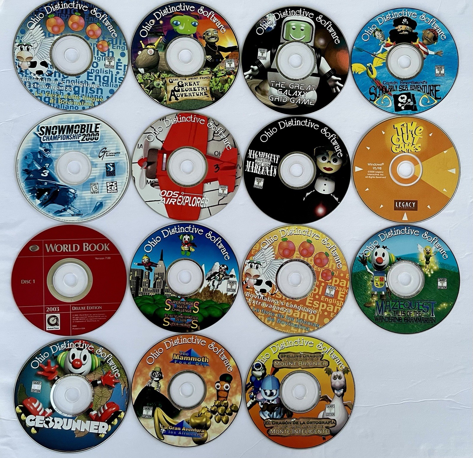 Huge Vintage PC CD-ROM Lot – Oregon Trail, Candy Land, Ohio Distinctive Software